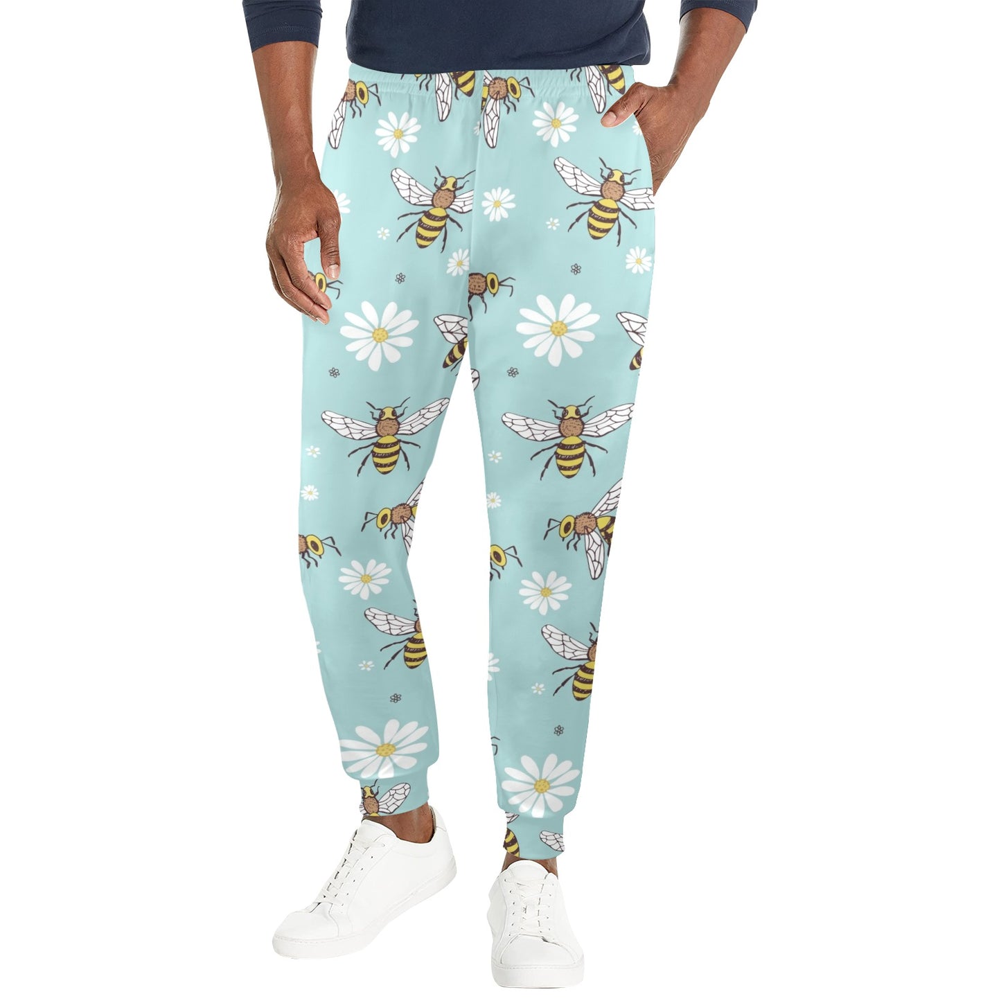 Bee Pattern Print Design BEE010 Men's Casual Track Pants