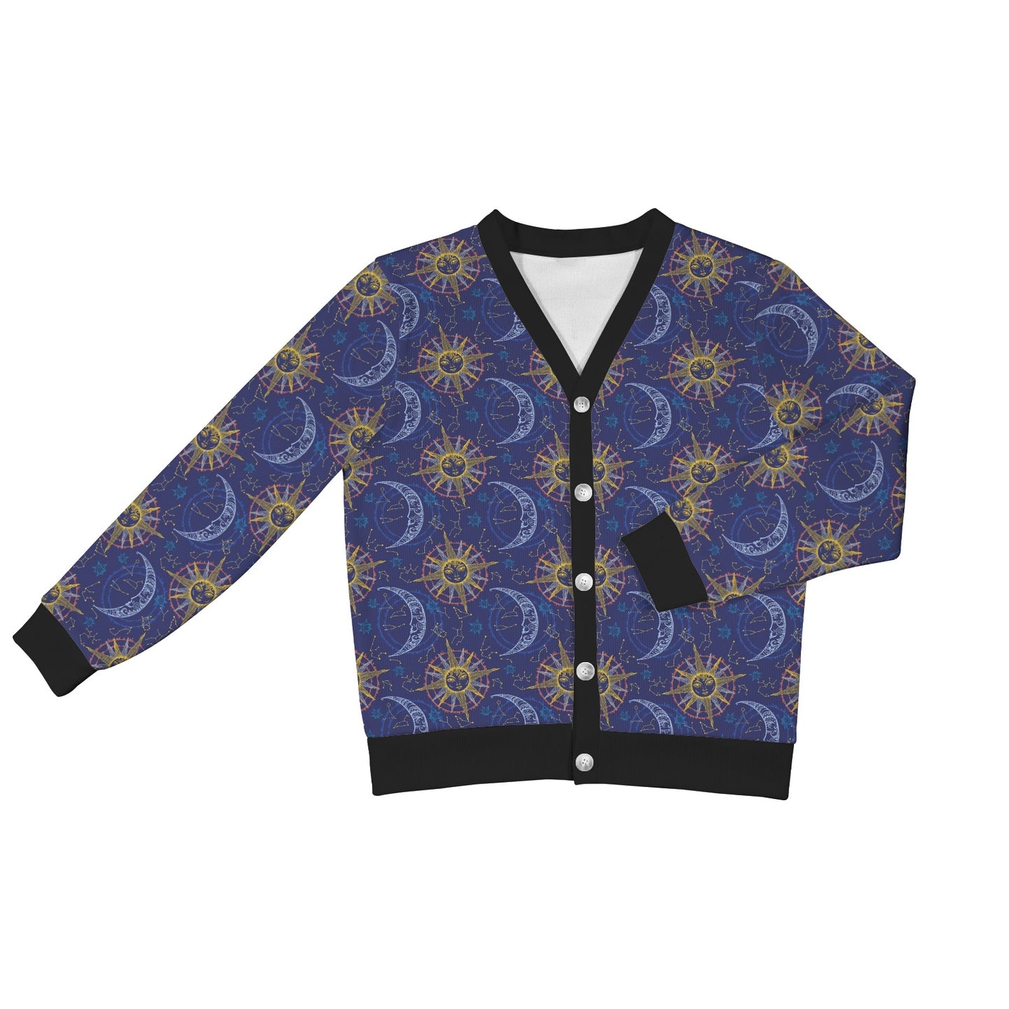 Celestial Moon Sun Pattern Print Design 01 Women's Cardigan