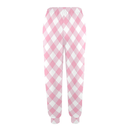 Gingham Pink Pattern Print Design 02 Women's Casual Track Pants
