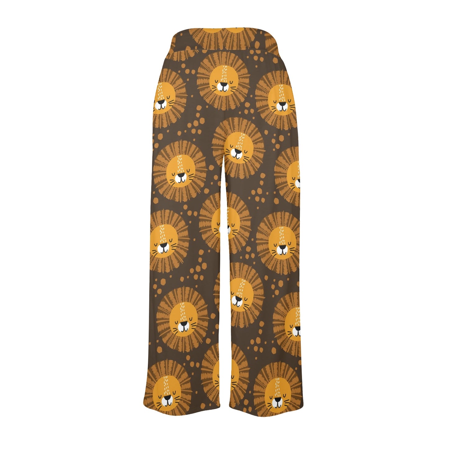 Lion Cartoon Pattern Print Design 01 Women's Wide Leg Lounge Pants