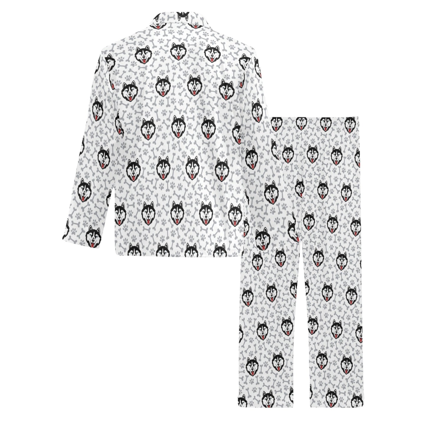 Siberian Huskies Print Design LKS305 Men's Long Pajama Set