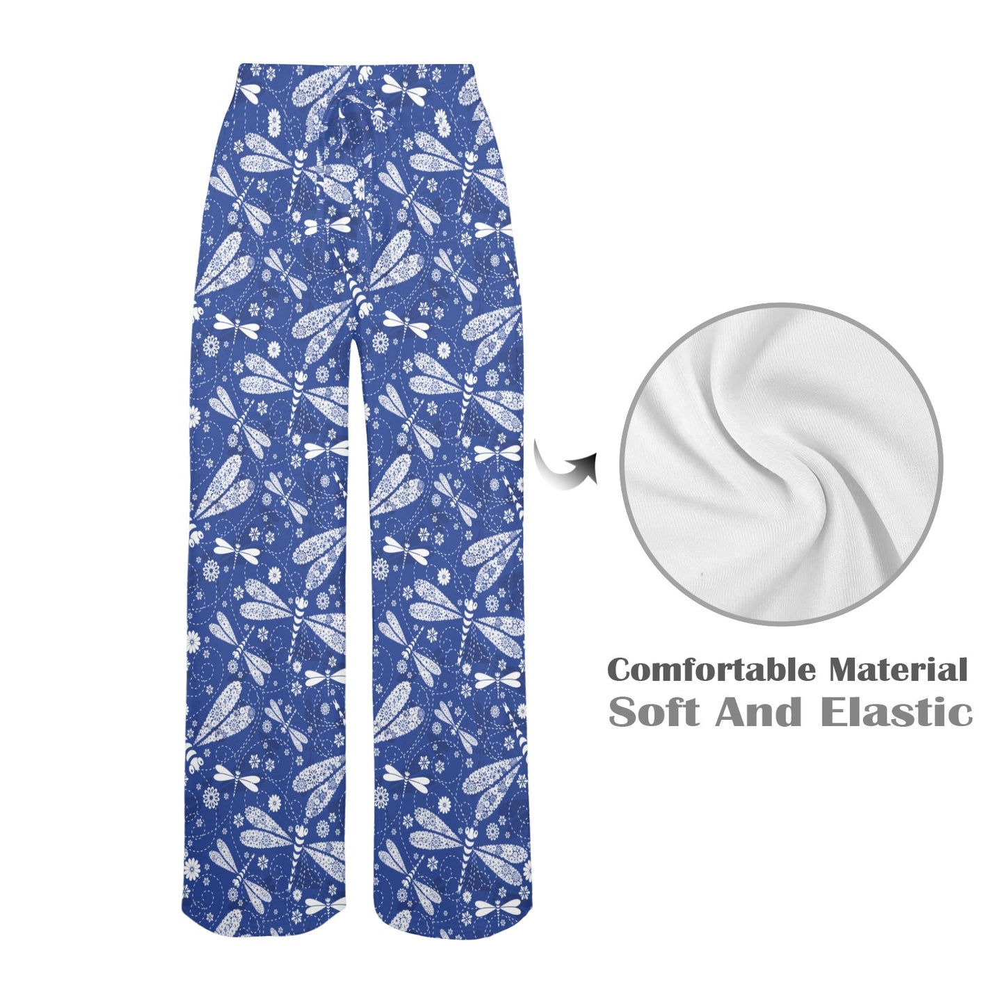 Dragonfly Pattern Print Design 03 Women's Wide Leg Lounge Pants