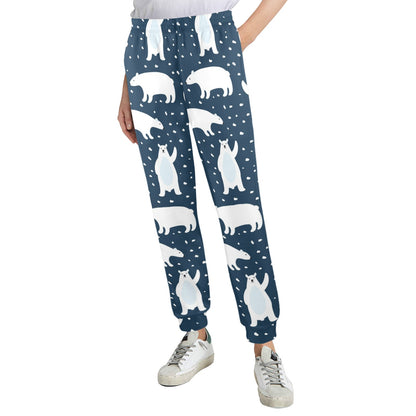 Polar Bear Pattern Print Design A02 Women's Casual Track Pants