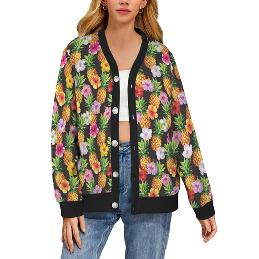 Pineapple Hibiscus Women's Cardigan