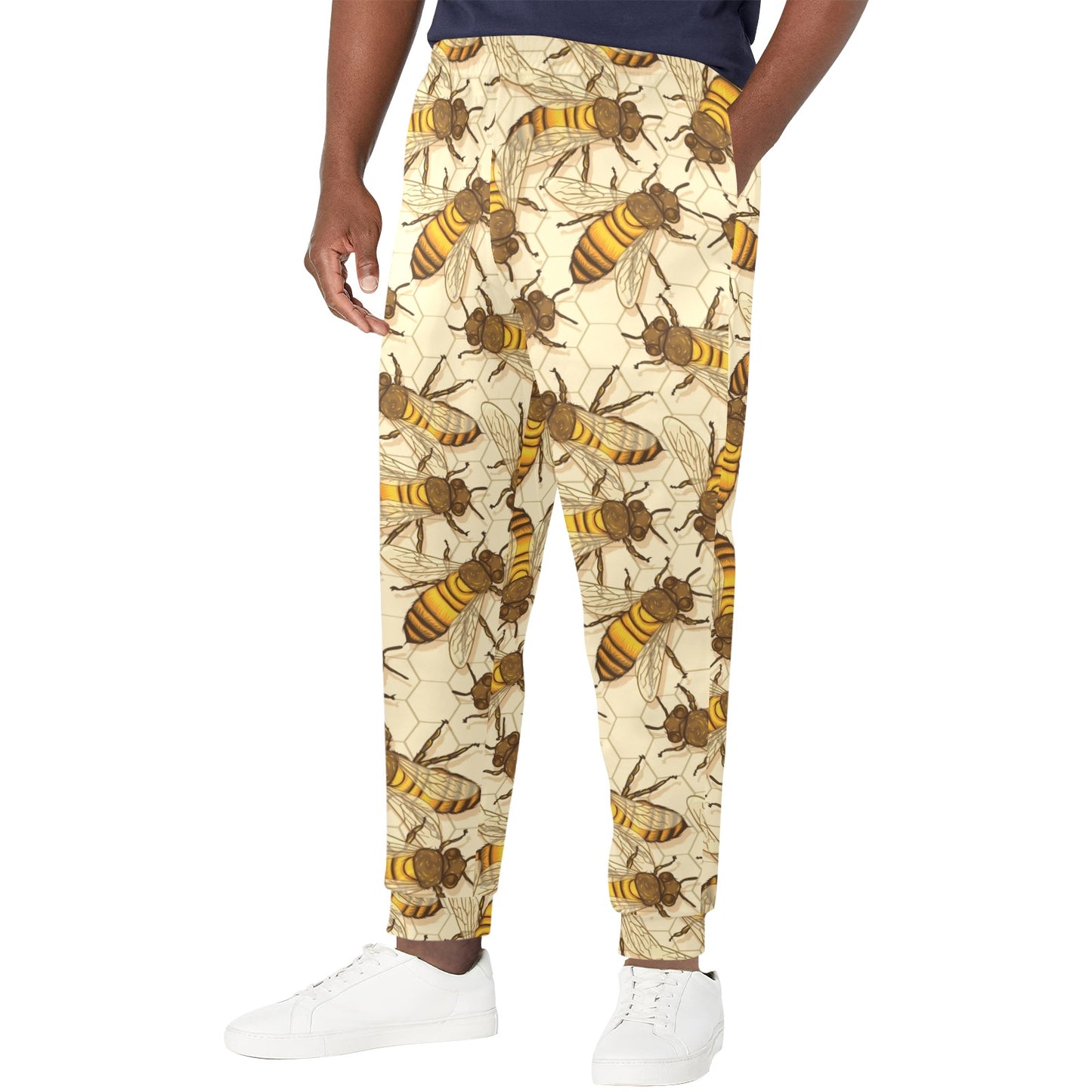 Bee Pattern Print Design BEE05 Men's Casual Track Pants