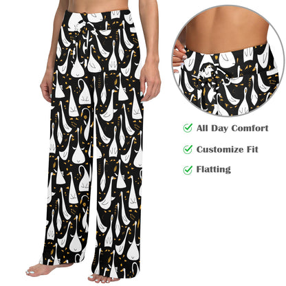 Goose Print Design LKS401 Women's Wide Leg Lounge Pants