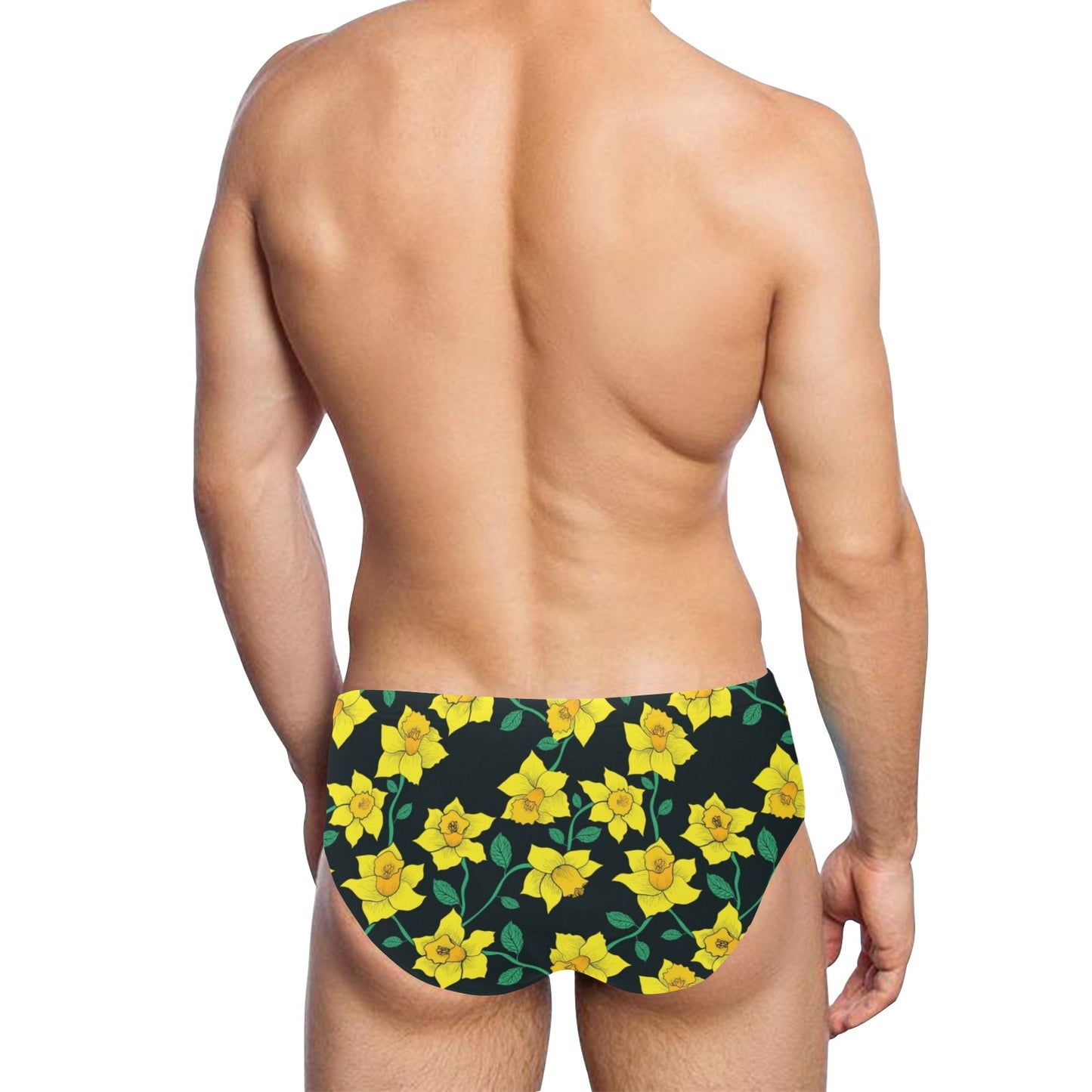 Daffodils Pattern Print Design DF03 Men's Swimming Briefs
