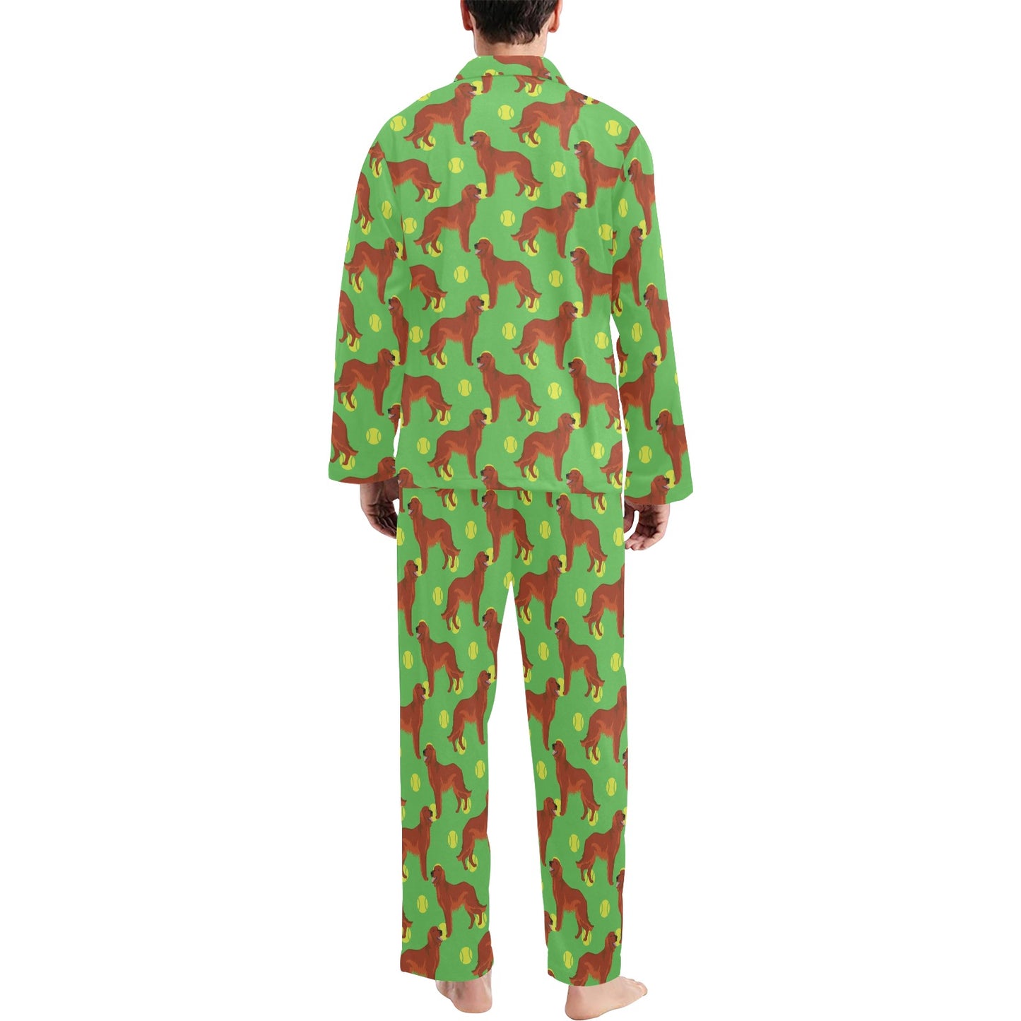 Setters Irish Print Design LKS302 Men's Long Pajama Set