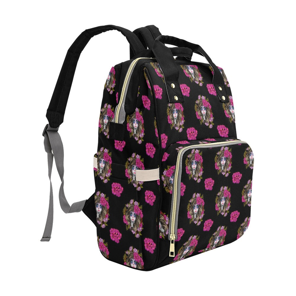 Day of the Dead Makeup Girl Diaper Bag Backpack