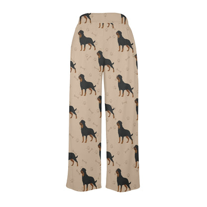 Rottweiler Pattern Print Design A01 Women's Wide Leg Lounge Pants