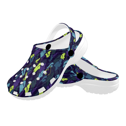 Shark Neon color Print Unisex Clogs Shoes