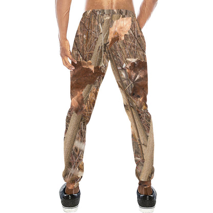 Camo Realistic Tree Forest Autumn Print Men's Sweatpants