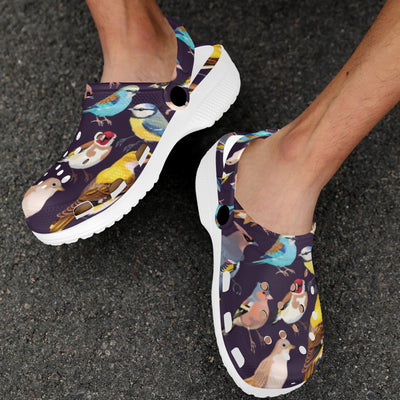 Bird Cute Print Pattern Unisex Clogs Shoes