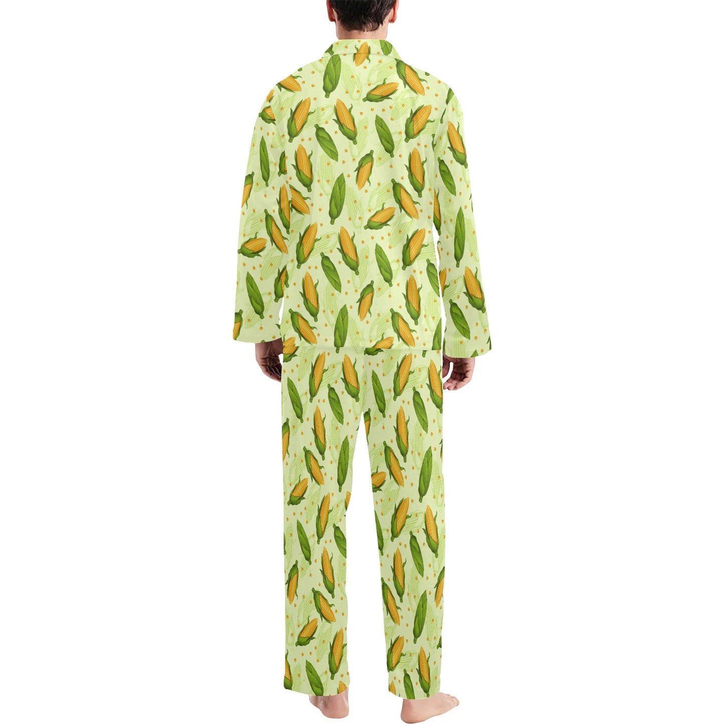 Agricultural Fresh Corn cob Print Pattern Men's Long Pajama Set