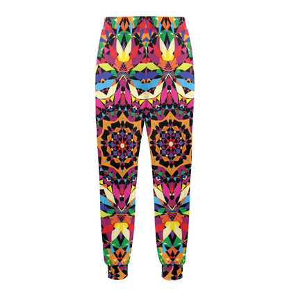 Kaleidoscope Pattern Print Design 02 Men's Casual Track Pants