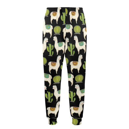 Alpaca Cactus Pattern Print Design 07 Men's Casual Track Pants