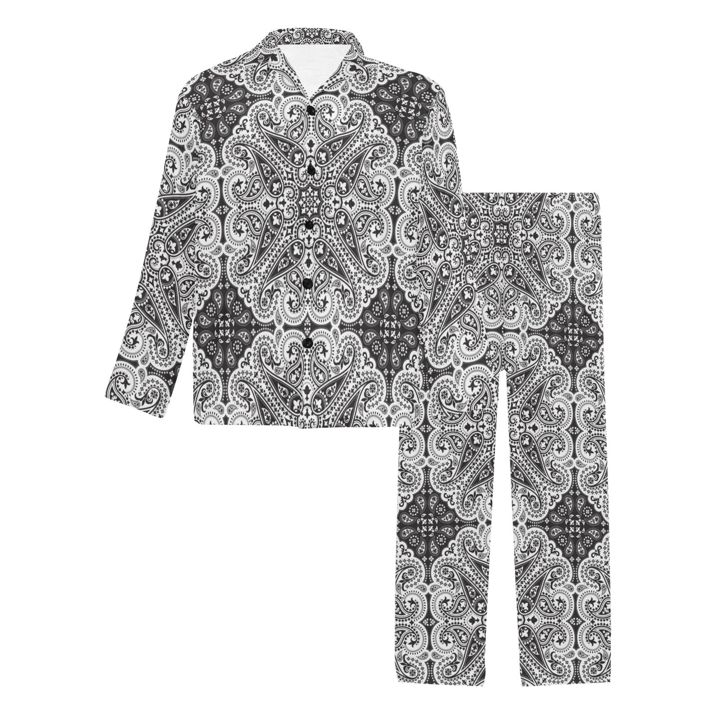 Bandana Print Design LKS309 Men's Long Pajama Set