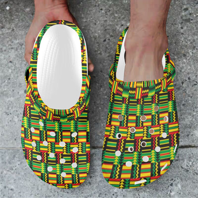 African Zip Zag Print Pattern Unisex Clogs Shoes