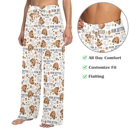 Setters Irish Print Design LKS301 Women's Wide Leg Lounge Pants
