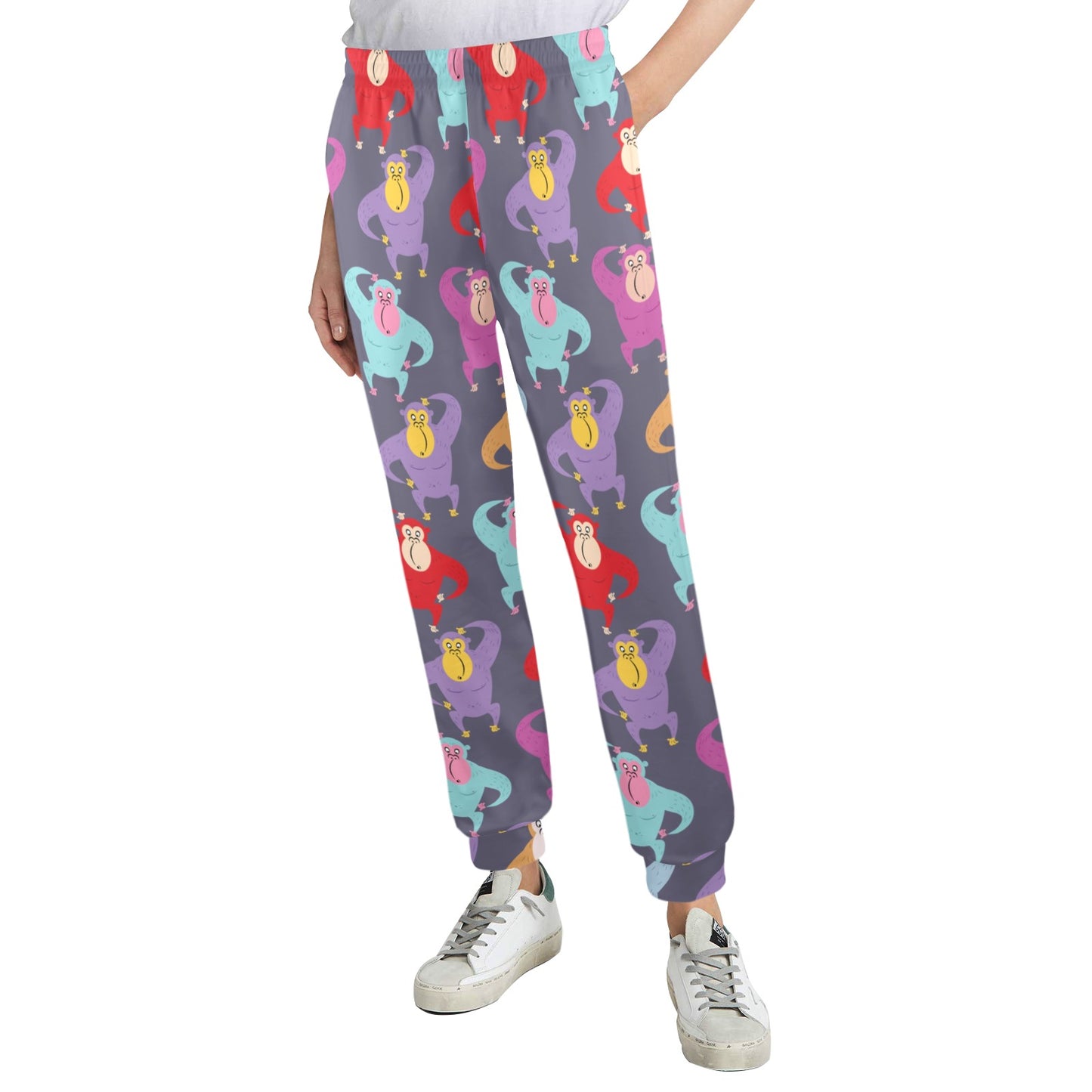 Chimpanzee Pattern Print Design 03 Women's Casual Track Pants