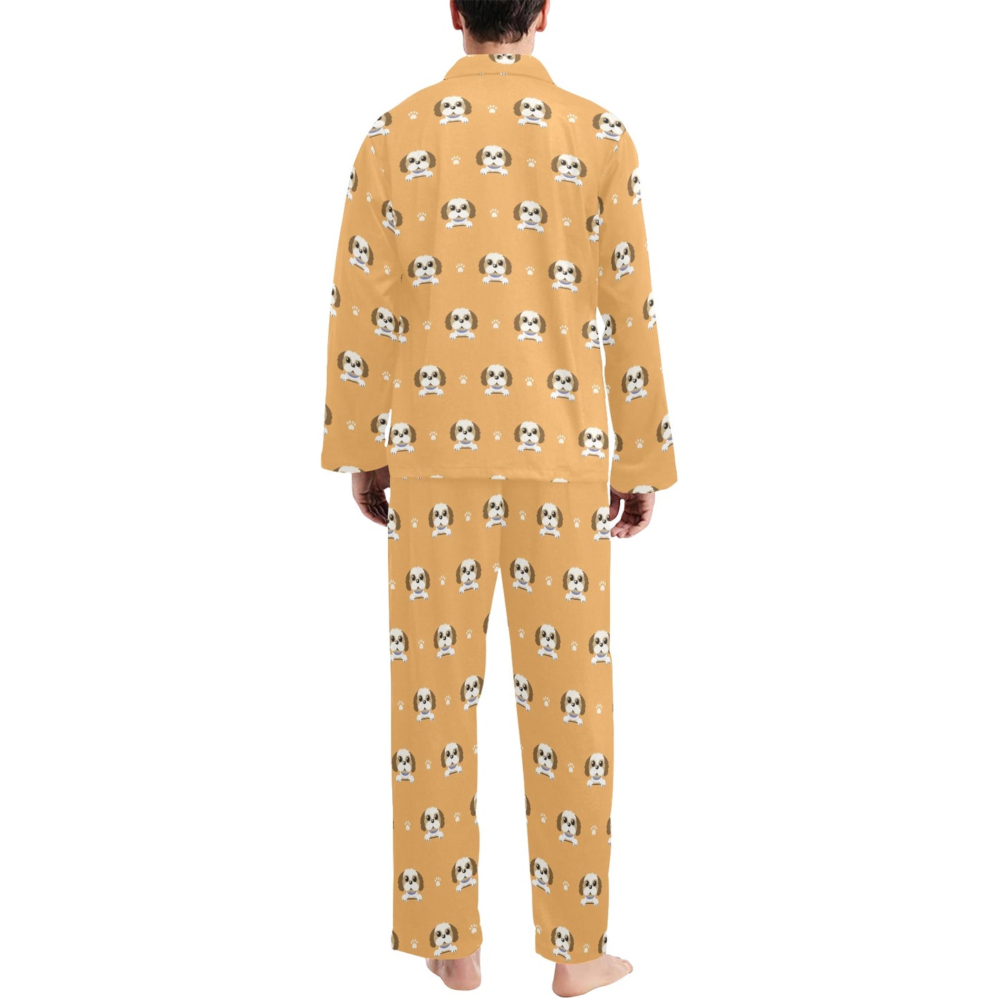 Shih Tzu Print Design LKS303 Men's Long Pajama Set
