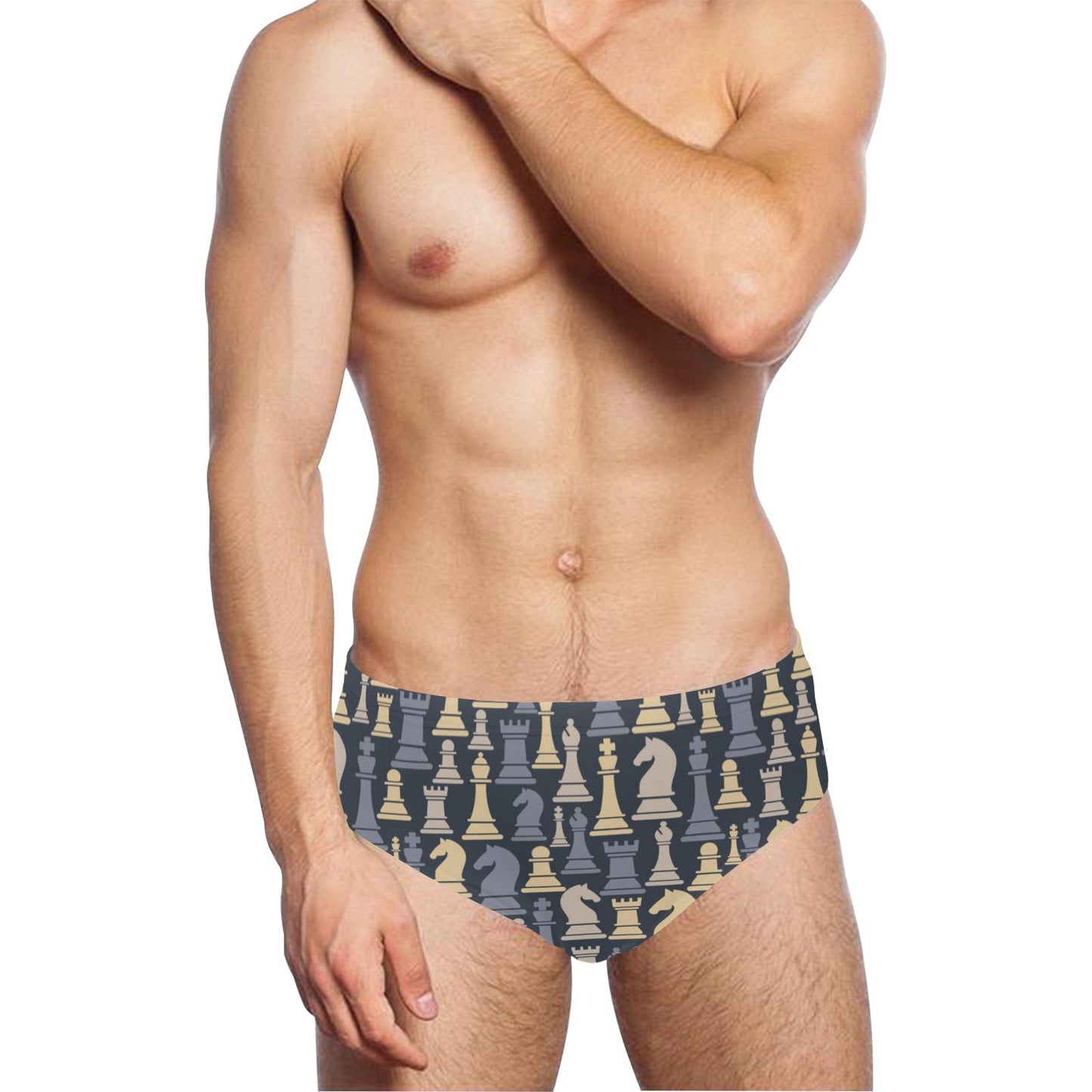 Chess Pattern Print Design 04 Men's Swimming Briefs