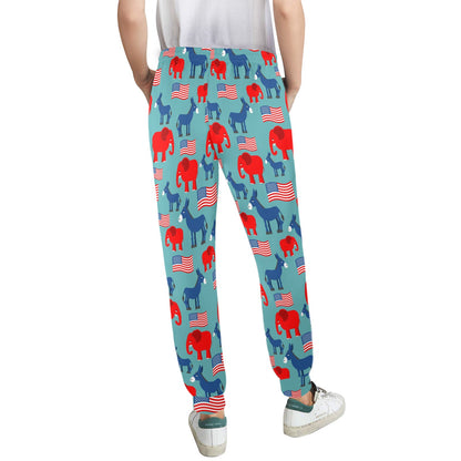 Donkey Red Elephant Pattern Print Design 03 Women's Casual Track Pants