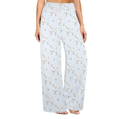 Poodle Pattern Print Design A05 Women's Wide Leg Lounge Pants