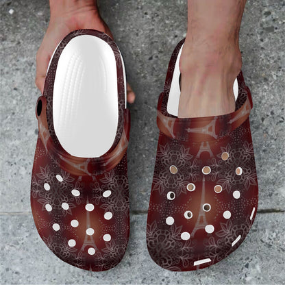 Eiffel Tower Drawing Print Unisex Clogs Shoes