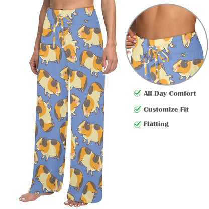 Guinea Pig Pattern Print Design 01 Women's Wide Leg Lounge Pants