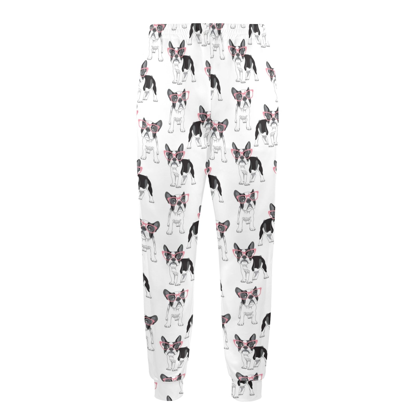 Boston Terrier Pattern Print Design 03 Men's Casual Track Pants
