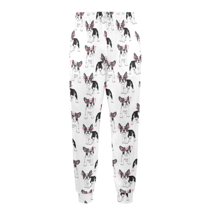 Boston Terrier Pattern Print Design 03 Men's Casual Track Pants