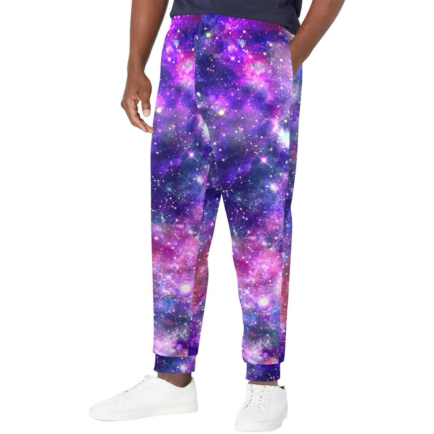 Galaxy Night Stardust Space Print Men's Casual Track Pants