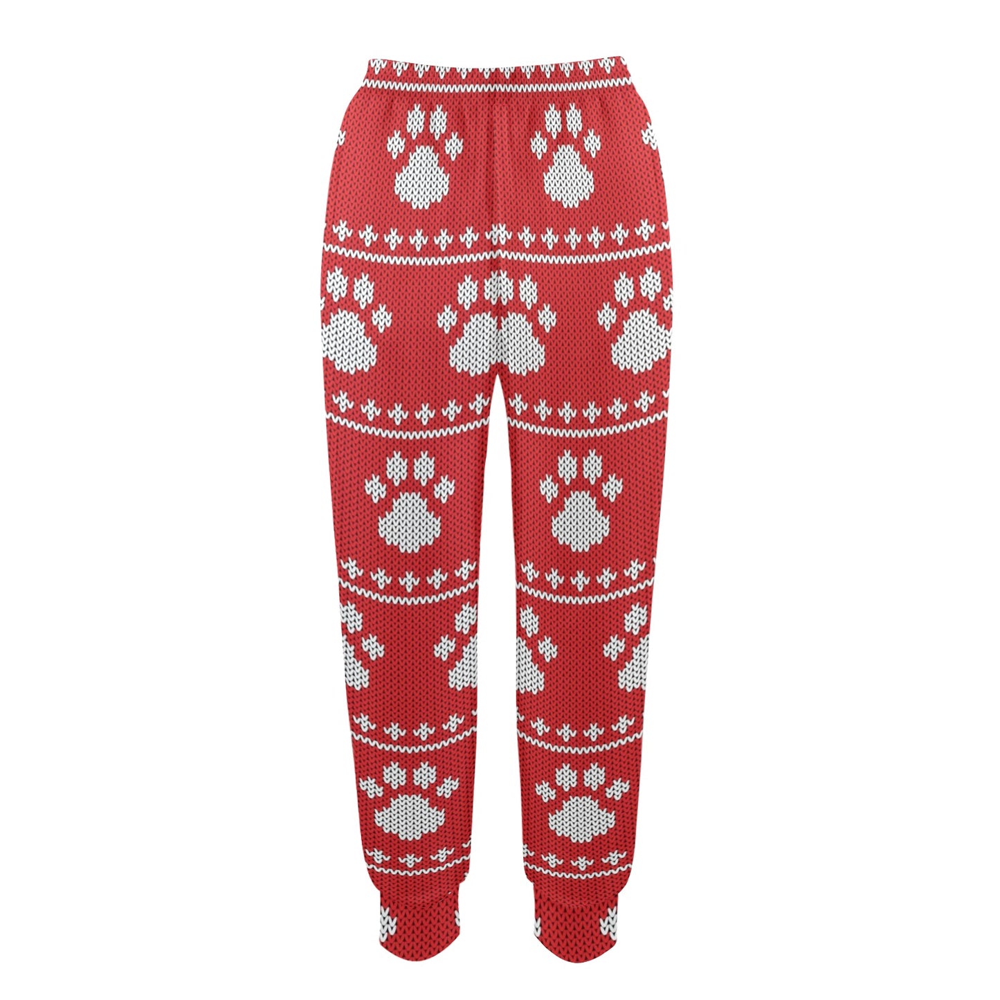 Knit Paw Pattern Print Design 03 Women's Casual Track Pants