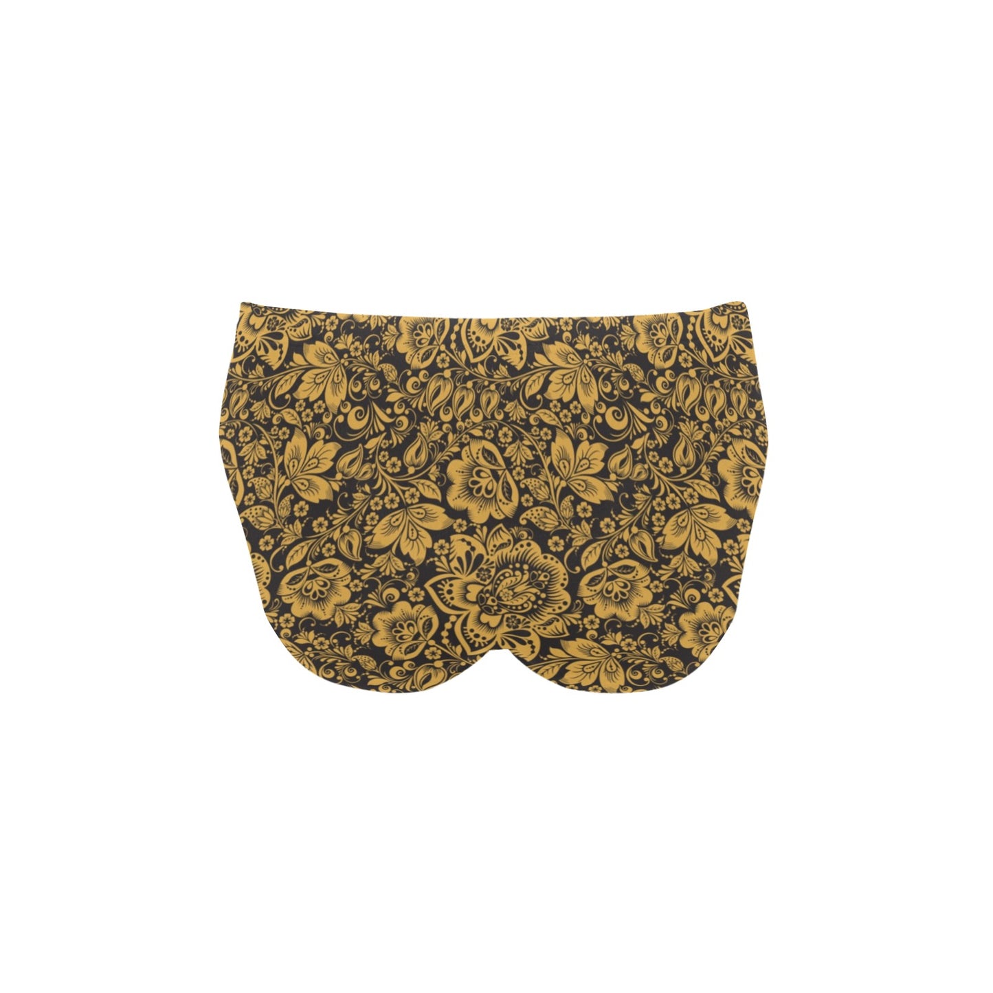 Brocade Gold Pattern Print Design 01 Men's Swimming Briefs