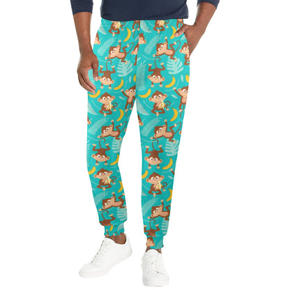 Monkey Happy Design Themed Print Men's Casual Track Pants