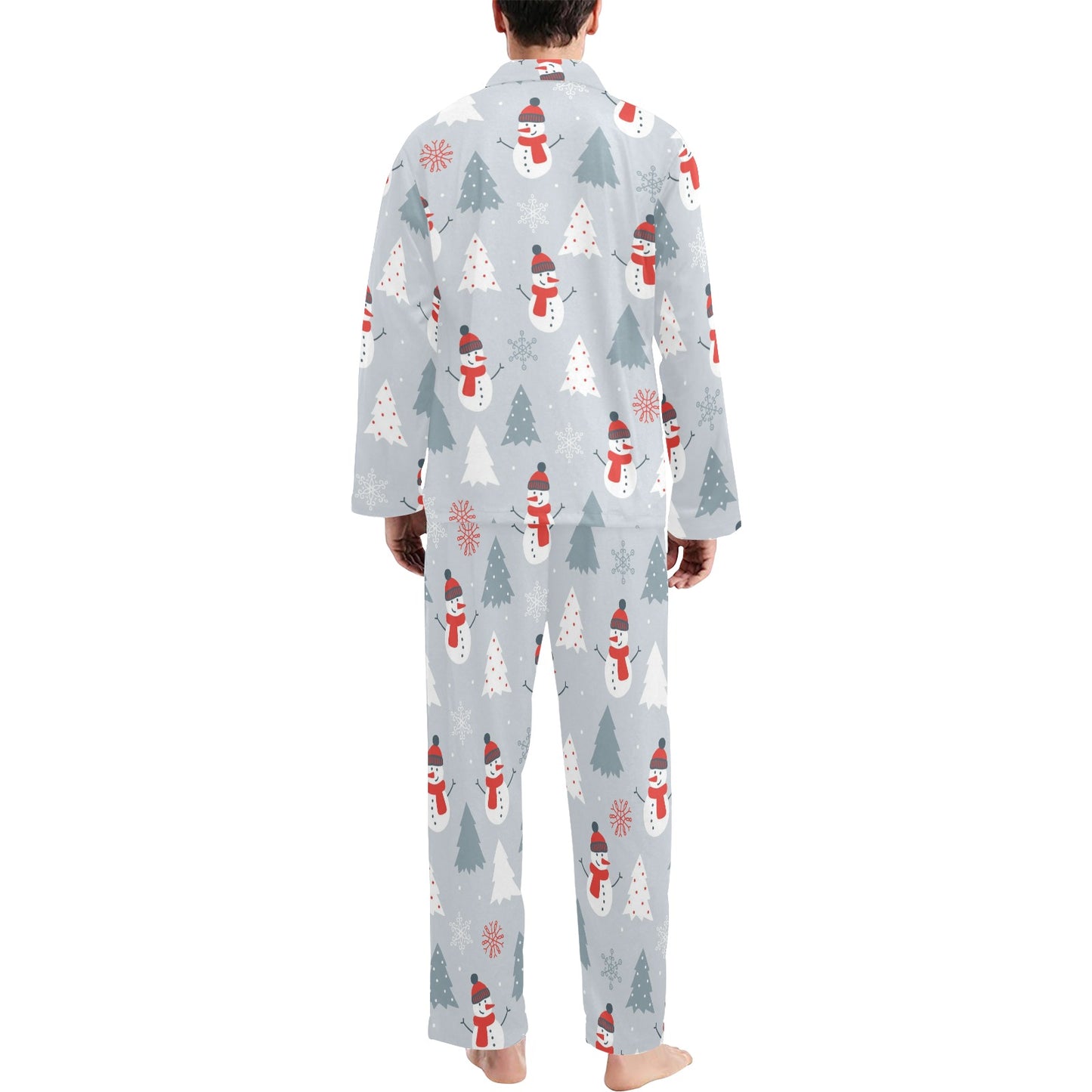 Snowman Print Design LKS302 Men's Long Pajama Set
