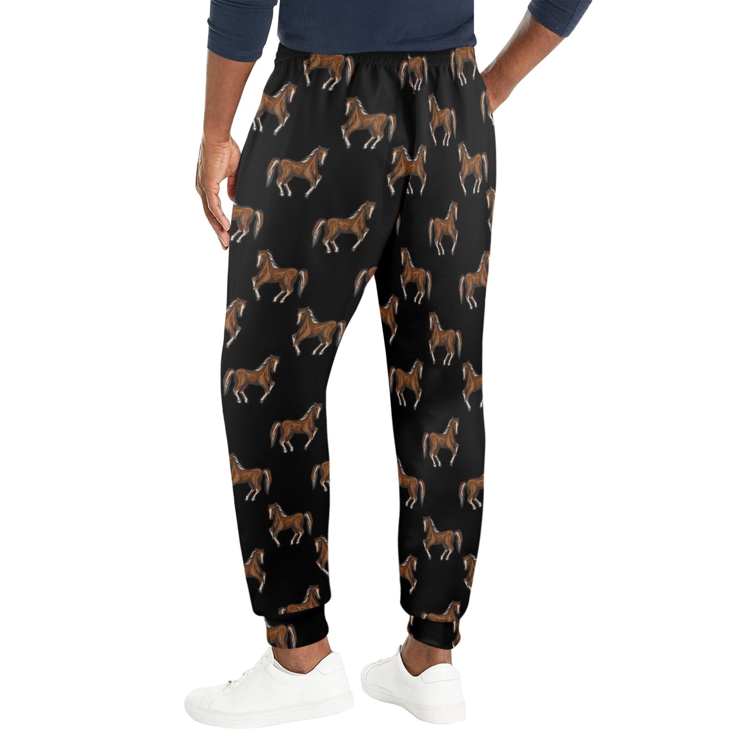 Horse Print Design LKS3010 Men's Casual Track Pants