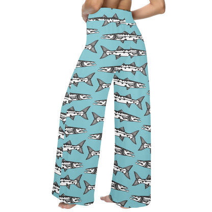 Barracuda Pattern Print Design 03 Women's Wide Leg Lounge Pants