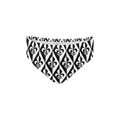 Fleur De Lis Black White Pattern Print Design 02 Men's Swimming Briefs