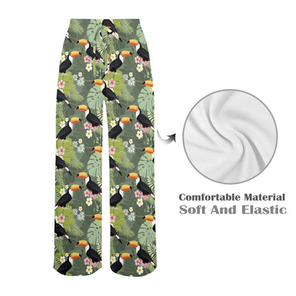 Toucan Print Design LKS304 Women's Wide Leg Lounge Pants