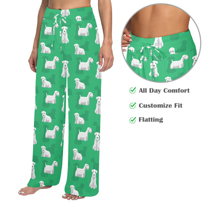 Sealyham Terriers Print Design LKS301 Women's Wide Leg Lounge Pants