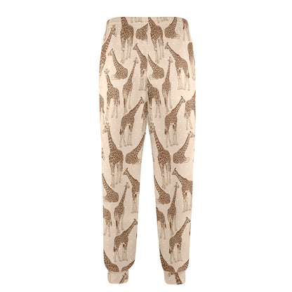 Giraffe Pattern Design Print Men's Casual Track Pants