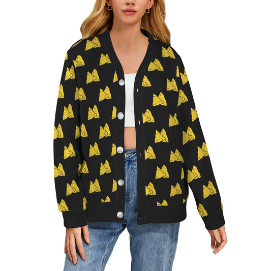 Nachos Pattern Print Design A02 Women's Cardigan