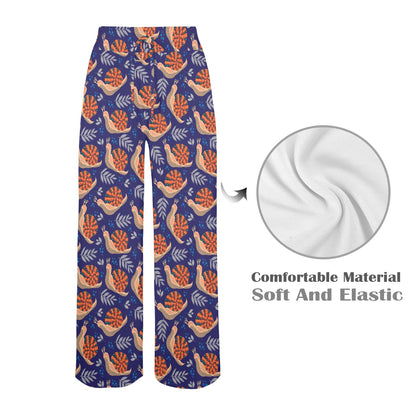 Snail Print Design LKS401 Women's Wide Leg Lounge Pants