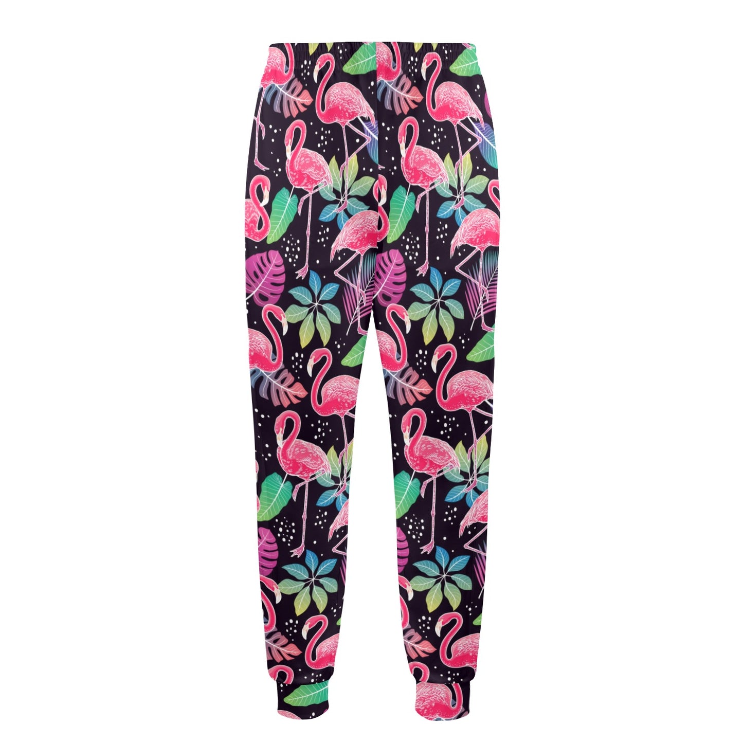 Flamingo Tropical leaves Neon Print Men's Casual Track Pants
