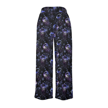 Jellyfish Themed Women's Wide Leg Lounge Pants