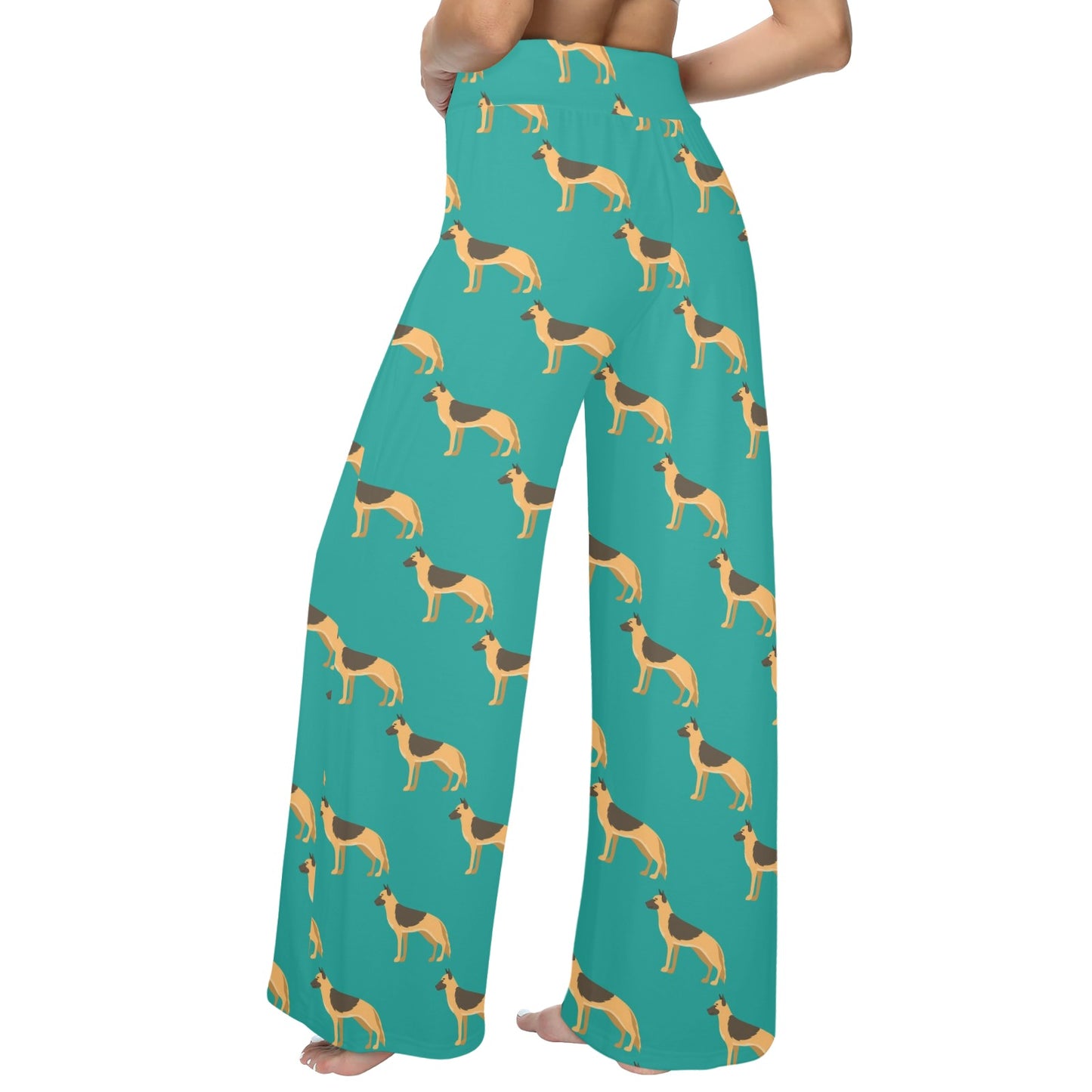 German Shepherd Design Print Pattern JJ0258 Women's Wide Leg Lounge Pants