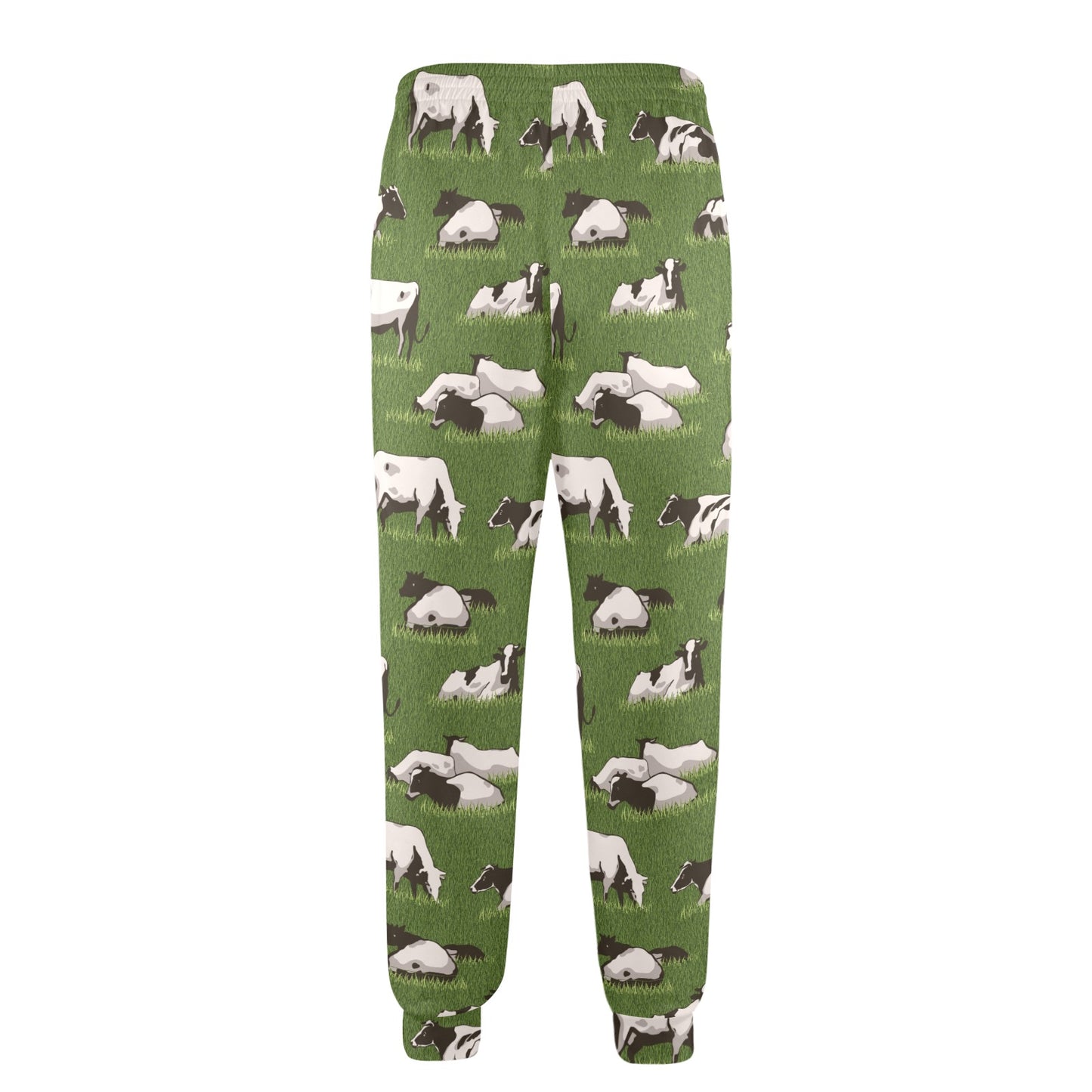 Cow on Grass Print Pattern Men's Casual Track Pants