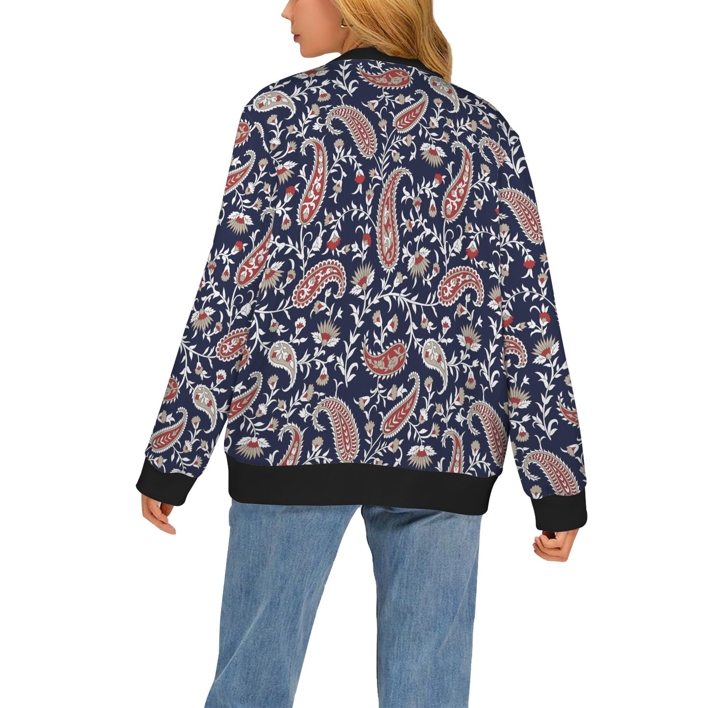 Paisley Pattern Print Design A05 Women's Cardigan